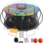 Elitezip 1200LBS Tranpoline Outdoor 12FT Tranpoline for Kids and Adults,【Easy to Install & Built to Last】 Recreational Tranpolines with Net, Light+Sprinkler, 2 Basketballs, ASTM Approved