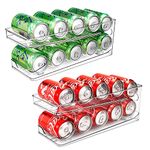 BingoHive 2 Packs Rolling Can Dispenser Fridge Beer Can Organiser Soda Can Dispenser for Fridge Kitchen Cupboard Pantry Countertop 10 Standard Size 330ML 355ML Beer Soda Pop Cans Storage Pantry