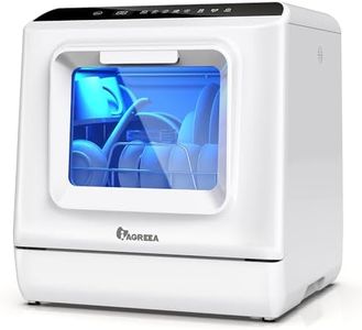 IAGREEA Portable Countertop Dishwasher, No Hookup Needed, Compact Dishwasher With 5-Liter Built-in Water Tank,5 Programs, 360° Dual Spray