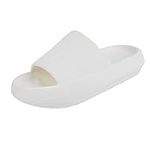 AUSLAND Women's Cloud Slides Shower Slippers Comfy 8.5/9.5US Ladies Pool Slide Sandals 90111 White 39/40EU