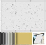 Sun Shade Sail Waterproof Rectangle 60 x 660 cm(24 x 260inch) Canopy Sand Outdoor Pes Polyester for Garden Outdoor Patio, with Free Rope, White