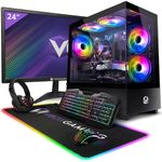 Vibox III-10 Gaming PC - 24" Monitor Bundle - Eight Core Intel i7 10700F Processor - Nvidia RTX 3050 6GB Graphics Card - 16GB RAM - 1TB NVMe SSD - Windows 11 - WiFi