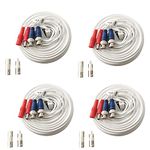 Yuarisx 4 Pack 100ft All-in-One Video Power Cables, Security Camera Cable BNC Extension Surveillance Wire Cord for CCTV Security DVR System Installation