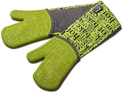 Zeal Silicone Heavy Duty Double Oven Gloves Mitts Lime Green (94 cm Long) – Script