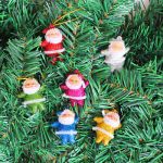 Evisha 12 pcs Glitter Multi Colour Small Santa Claus Christmas X-Mass Tree Decoration Hangings Ornaments