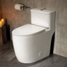 Casta Diva One Piece Toilet Elongated with 17.5" ADA Height Comfort Chair Seat Compact Modern Toilets for Bathroom, Dual Flush High Efficiency 1.0/1.28 GPF & MAP 1000g, 12'' Rough-in, White