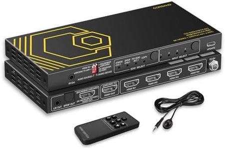 8K@60Hz 4K@120Hz HDMI2.1 Switch 4 in 1 Out with Audio Extractor eARC,ARC,7.1Ch,SPDIF 5.1Ch,48Gbps,HDCP2.3 Bypass,VRR,IR,3D,HDR 10,Dolby Atmos,Compatible with QLED TV,PS5,Xbox,Sonos Soundbar,Apple TV