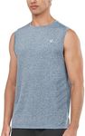 NORTHYARD Men's Athletic Workout Tank Top Running Gym Sleeveless Shirts Quick Dry Lightweight Training Sport Muscle Tank BLUEHEATHER XL