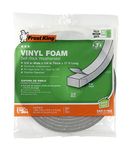 Frost King Vinyl Foam Tape - Closed Cell - Moderate Compression, 3/4" W, 1/2" Thick, 10' L, Grey