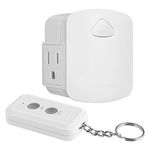 DEWENWILS Wireless Remote Control Electrical Outlet Switch, RF Remote Control on Off Light Switch Kit, No Interference, 15 AMP Heavy Duty, 100 Feet Range, Compact Side Plug, ETL Listed, White