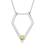 Sterling Silver Heart Necklace Nov. November Birthstone Necklace