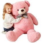 IKASA Giant Teddy Bear Stuffed Animal - Large Soft Toys Cute Plush Toy - Jumbo Big Oversized Fat Bears Animals Huge Life Size - Gifts for Kids Girls Boys Childrens (Pink, 47 inches)