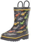 Western Chief Boys Kid's Waterproof Printed Rain Boot, Dino Dash, 7/8 M US Toddler