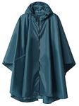 Women Outdoor Rain Poncho Cape Deep Blue