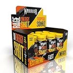 Warrior Rage Energy Shot – Pre Workout Shot – Energy Drink – 12 x 60ml – Ready to Drink Supplement – 200mg Caffeine – Natural Flavourings, No Added Sugar – Includes Vitamin B6 & B12 (Tropical Sourz)