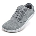 HOBIBEAR Barefoot Minimalist Shoes Wide Width Sneakers for Womens Mens Low Drop Lightweight Road Running Walking Tennis Casual Mesh Comfy Loafer Nurse Workout Work Drving Travel Grey