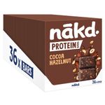 Nakd Cocoa Hazelnut Protein Bar - Vegan - Gluten Free - Healthy Snack, 45g (Pack of 36 bars)