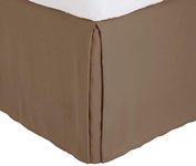 Queen Size Luxury Tailored Bed Skirt 14" Drop Pleated Styling Dust Ruffled Solid Taupe New