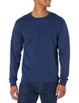 Hanes Men's Long-Sleeve Beefy-T Shirt, Navy, XX-Large (Pack of 2)