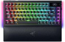 Razer BlackWidow V4 Pro 75% Wireless Gaming Keyboard: OLED Display - True 4K Hz Wireless - Bluetooth - Hot Swappable - Orange Tactile Switches - Command Dial Snap Tap - Chroma RGB - Wrist Rest