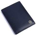 HAMMONDS FLYCATCHER Genuine Leather Passport Cover, Passport Holder for Men and Women - Travel Accessories Document Organizer, RFID Protected Passport Wallet with Card Slots for Trips - Blue