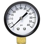 Aquatix Pro Pool Filter Pressure Gauge - Premium Spa/Pool/Aquarium Water Pressure Gauge, 2" Dial, 0-60 PSI, Bottom Mount 1/4", Compatible with Most Brands Such as Hayward, Pentair & Jandy