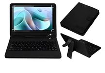 Acm USB Keyboard Case Compatible with Motorola Tab G70 LTE Tablet Cover Stand Study Gaming Direct Plug & Play - Black