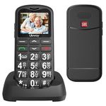 Tosaju 2G Big Button Mobile Phone for Elderly Unlocked Dual Sim Free Easy to Use Pay as You Go Senior Mobile Phones Basic Mobile Phone 1.77" LCD Display SOS Button 800 mAh Battery Black