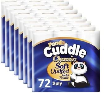 Panda Cuddle Soft Quilted Toilet Rolls, Super Quality Classic 3 Ply Toilet Tissue Unscented, Provide Ultimate Quilted Comfort - 72 Rolls