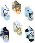 Bluey Boys Toddler 6 Pack Gripper Quarter Socks (X-Small (2T-4T), White)