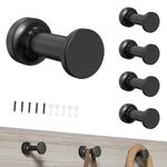 Decorative Wall Hook for Hanging - Multifunctional Hook 5KG, for Door, Entryway, Shelf, Bathroom, for Coat, Hat, Loofah, Robe, Black 5 Pack, Screws Included