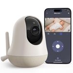 nooie 5G Baby Monitor Wifi Baby monitor with Camera Cry Detection,Baby Cam Temperature Sensor, AI Motion Track,2K Night Vision, Works with Alexa, Two-Way Audio, Motion & Sound Detection Local storage