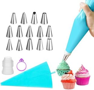 Suuker Piping Bags and Tips Set, Cake Decorating Kit with 14 Piping Tips, Reusable Piping Bag, Frosting Piping Kit for Cake, Cupcake