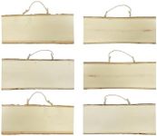 6-Pack Wood Signs Basswood Rectangle Plaque Wooden Slice for Crafts Burning Carving (6x14x0.42In)