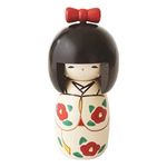 Usaburo Modern Japanese Kokeshi Doll ( Ribbon ) , Made in Japan, Collectible Figurines, Traditional Crafts, Girl in Kimono