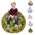 LUCKYBOY Stuffed Animal Bean Bag Chair Toy Storage Children's Chair Cover Sack Chair for Kids Toys or Household Supplies - 38" (Camo)