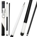 CUEDESG Carbon Fiber Pool Cue Stick 10.5mm/11.8mm/12.5mm,Low Deflection Pool Stick,Professional Cue Stick with Case… (White_Linen Wrap_11.8mm)