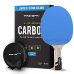 PRO SPIN Table Tennis Bats - Carbon Fibre Table Tennis Racket - Superior Control & Spin - Professional Quality Ping Pong Bat - Includes Premium Rubber Protector (Blue, 1-Pack)