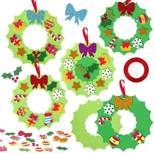 Kit Couronne de Noel Creatif, 10 pièces, Loisirs Créatifs, Activité Manuelle Enfant Noel, Bricolage Kits de Couronnes Noël, pour Enfant Noel Décorations