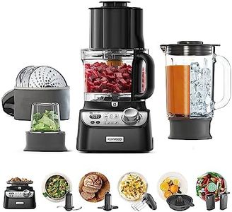 Kenwood MultiPro XL Weigh+ Food Processor FDM72.910BK, Includes 3L Food Mixer Bowl, 1.5L ThermoResist Glass Blender, 13 Processing Tools, Integrated Digital Scales, 1000W, Black