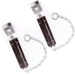 2X Heavy Duty Spring Loaded Pull Chain Bolts, Gate/Garage Door Ground Latch Locks