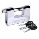 FJM Security SPSA80-KA 3-1/8" Triple Chrome Plated D-Shaped Security Padlock, Keyed Alike