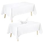 Fixwal White Table Cloth, 2 Pack 60