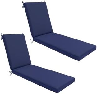 AAAAAcessories Outdoor Chaise Lounge Cushions for Patio Furniture Lounge Chairs Set of 2, Waterproof Fabric, 80 x 26 x 3 Inch, Midnight Blue