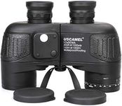 USCAMEL 10x50 Marine Binoculars for Adults, Waterproof Binoculars with Rangefinder Compass BAK4 Prism FMC Lens Fogproof for Navigation Bird Watching Hunting