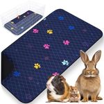 LUFTPETS Chewproof Rabbit Cage Mat, 1 pc, Absorbent & Leakproof Guinea Pig Cage Liner, Soft Bunny Floor Mat, Reusable Guinea Pig Pee Pads, Washable Rabbit Bedding, Fits Midwest Habitat, Blue