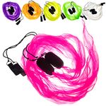 Juggle Dream Scarf Flag POI Set - Practice Juggling Spinning Poi Soft Heads Spiral Pois Exercise Kit with Learning Video - Suitable for Beginners and Professionals (Pink)