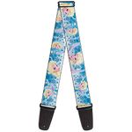 buckle-down Guitar Strap 34-60 Inches Frozen Elsa Poses/Snowflake Swirls Blue/White