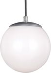 Generation Lighting 6018-04 Leo - Hanging Globe One Light Pendant, Satin Aluminum