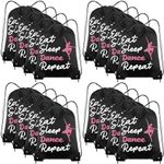 Windyun 16 Pcs Ball Drawstring Backpack Bulk Lightweight Draw String Bags Cinch Bags Drawstring Cinch Sack Tote Bags (Dance)